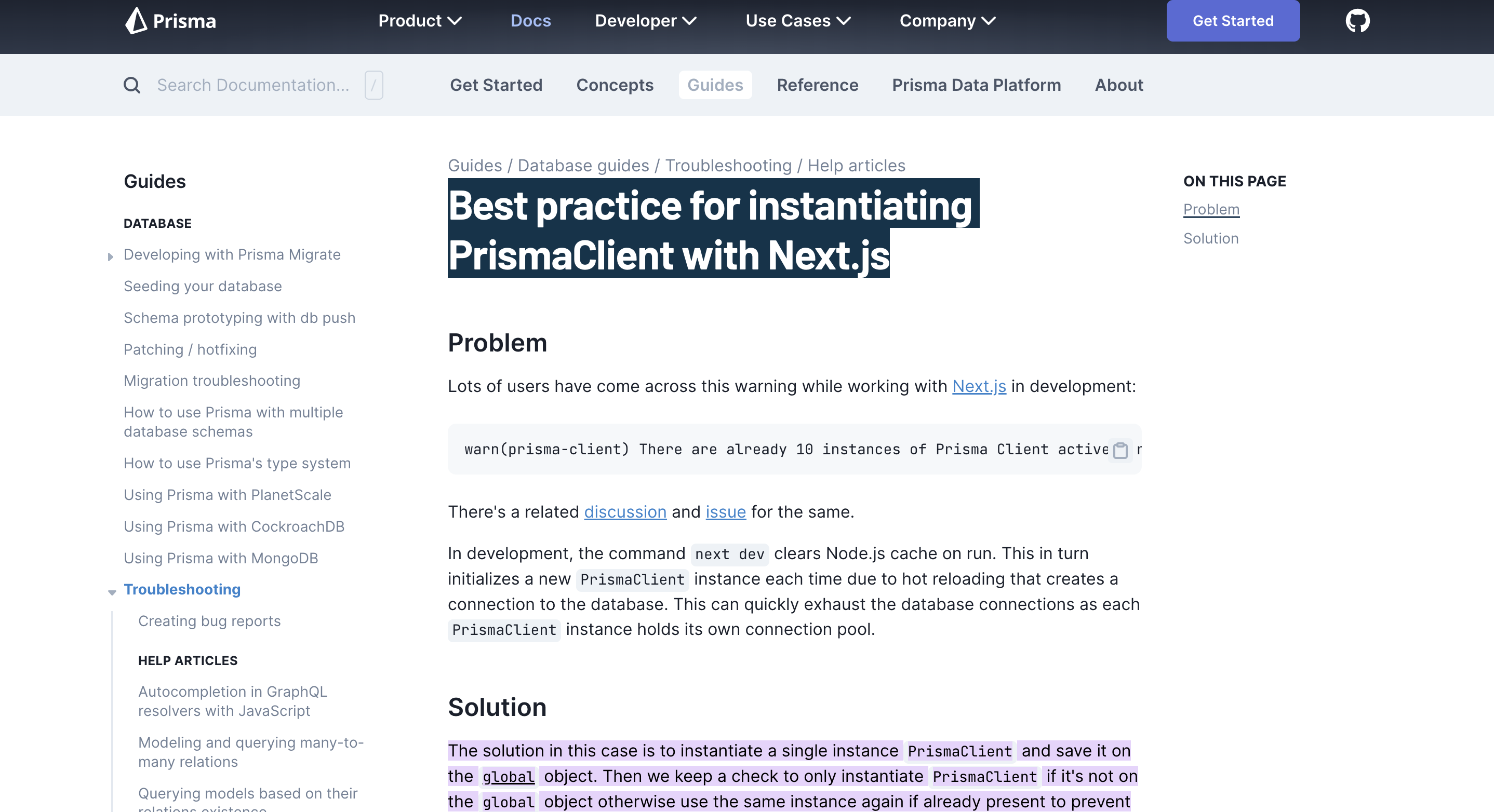 Guide for Setting up Prisma Client with Next.js