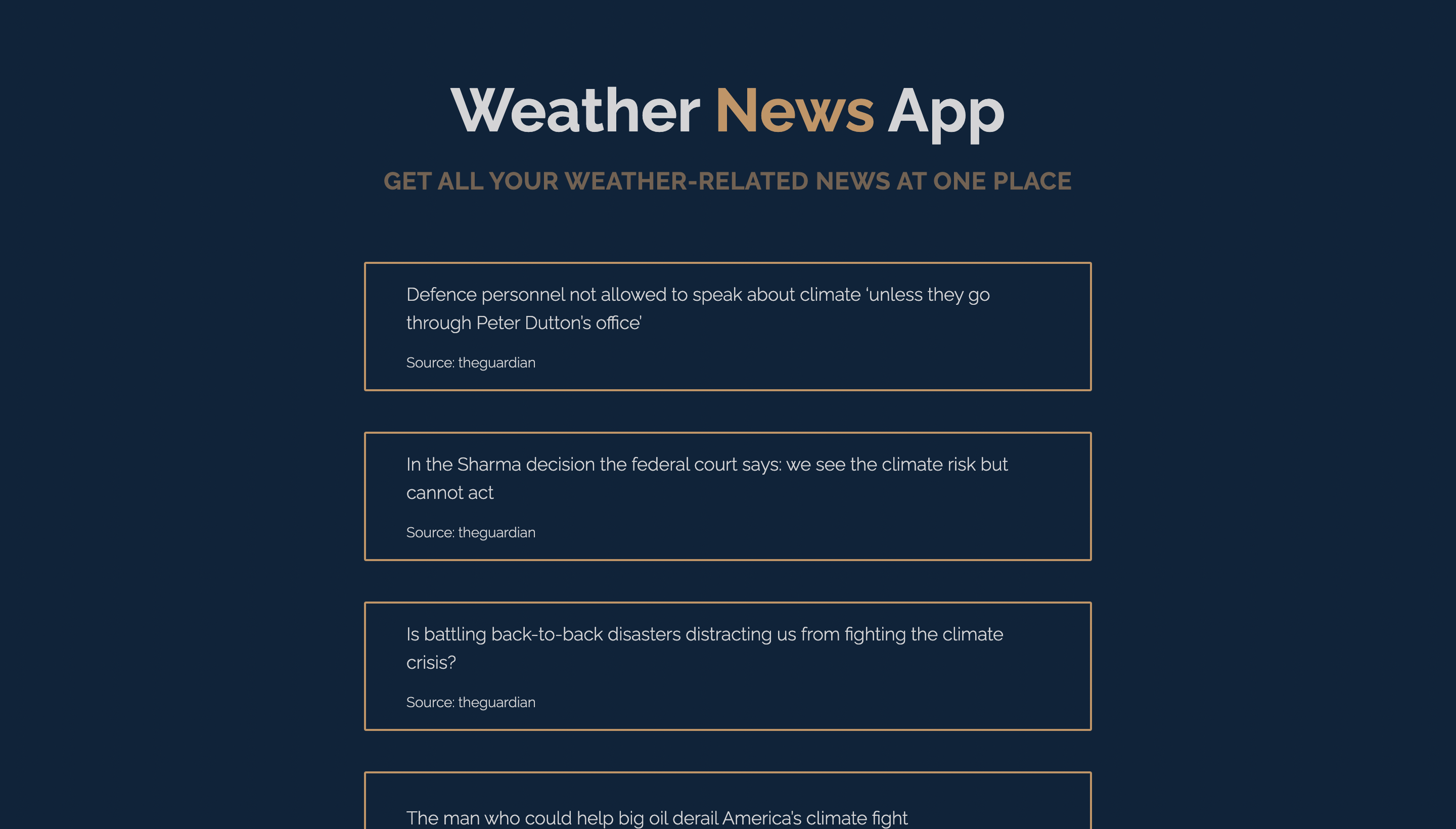 Weather news app