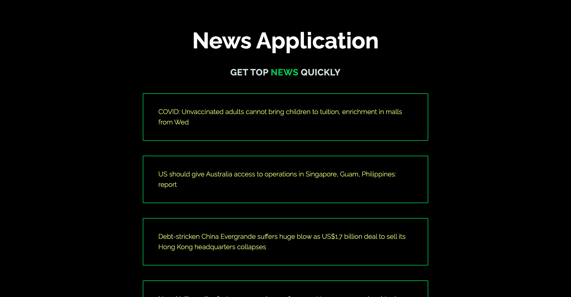 News Application built with Next.js And Bing News Search API