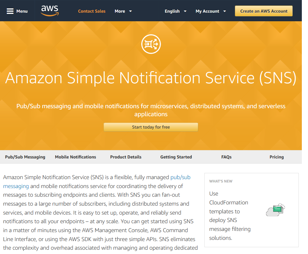 Amazon SNS API (Overview, SDK Documentation & Alternatives) | RapidAPI