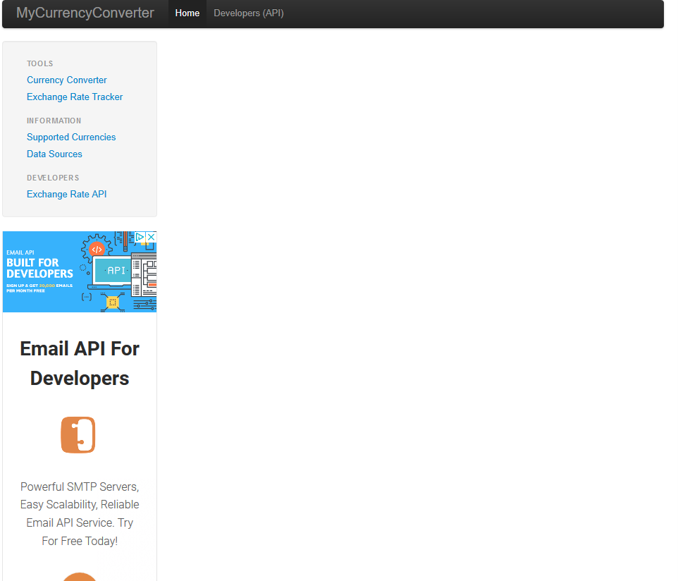 Mycurrencyconverter Exchange Rate Api Overview Doentation Mycurrencyconverter Exchange Rate Api