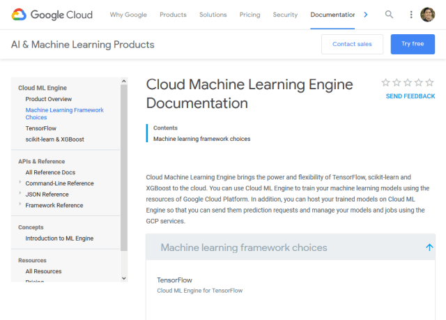 google machine learning apis