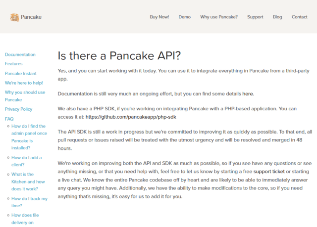 Pancake API
