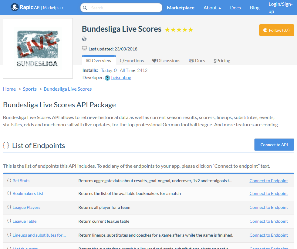 Bundesliga Live Scores Api Overview Documentation Alternatives