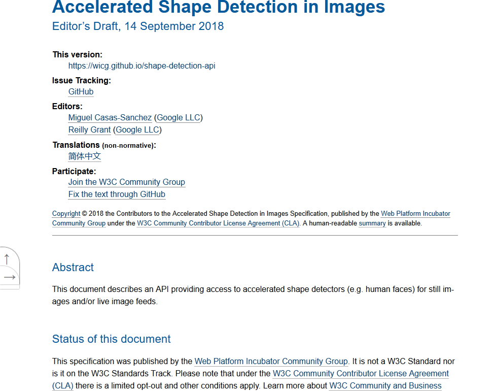 Wicg Shape Detection Api Overview Doentation Alternatives Wicg Shape Detection Api Overview