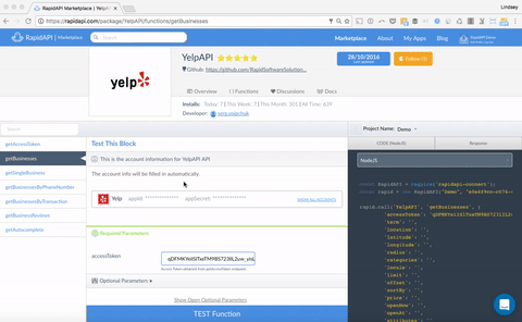 get key for yelp api