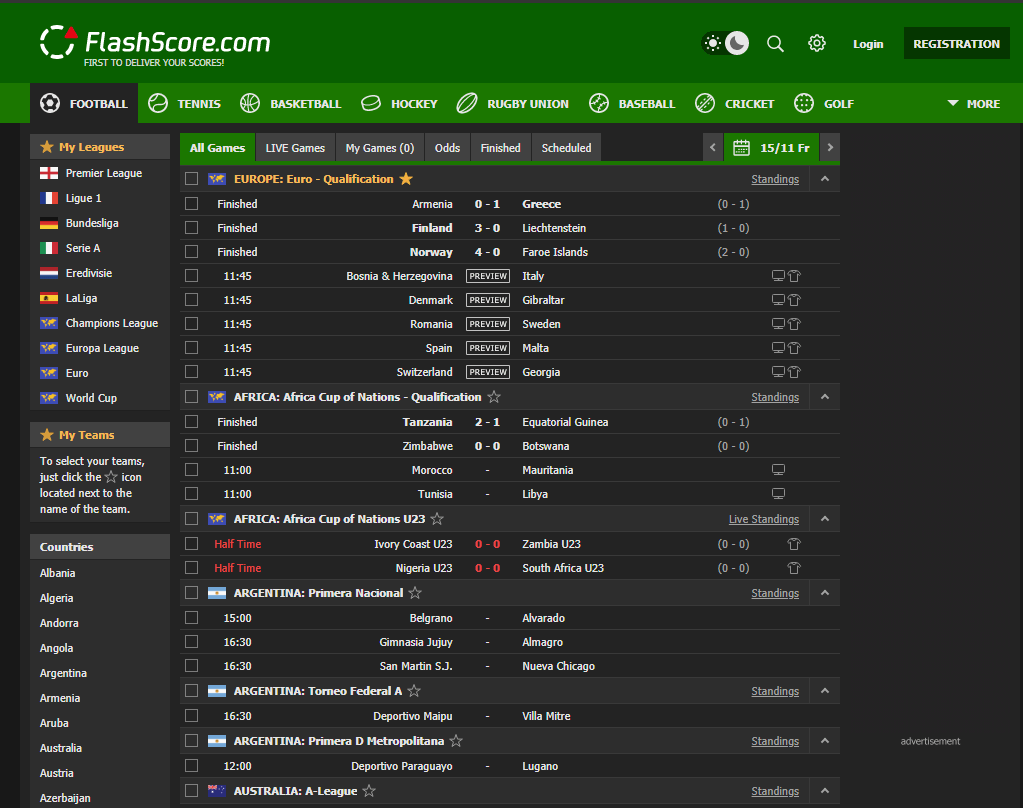 livescore football results