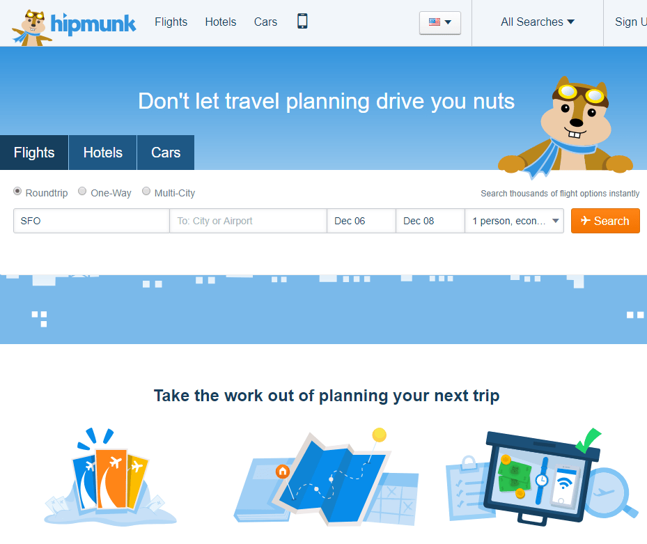 hipmunk.com hipmunkは、その強さは、そのプレゼンテーションにある別の印象的なサイトです。