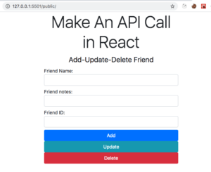 make an API call in react form