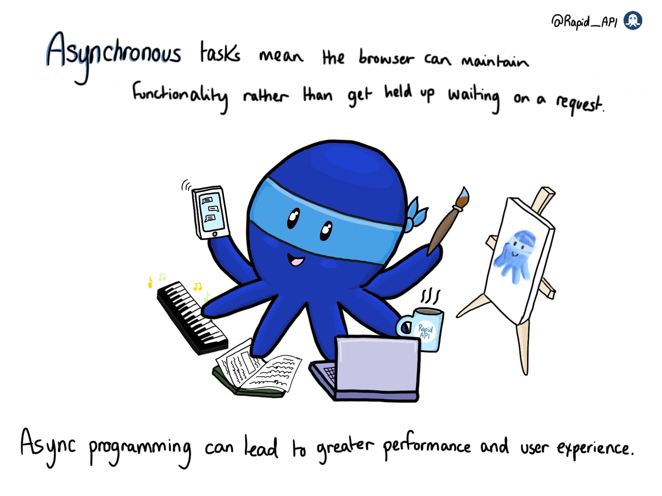 RapidAPI Comic on Sync vs Async Programming