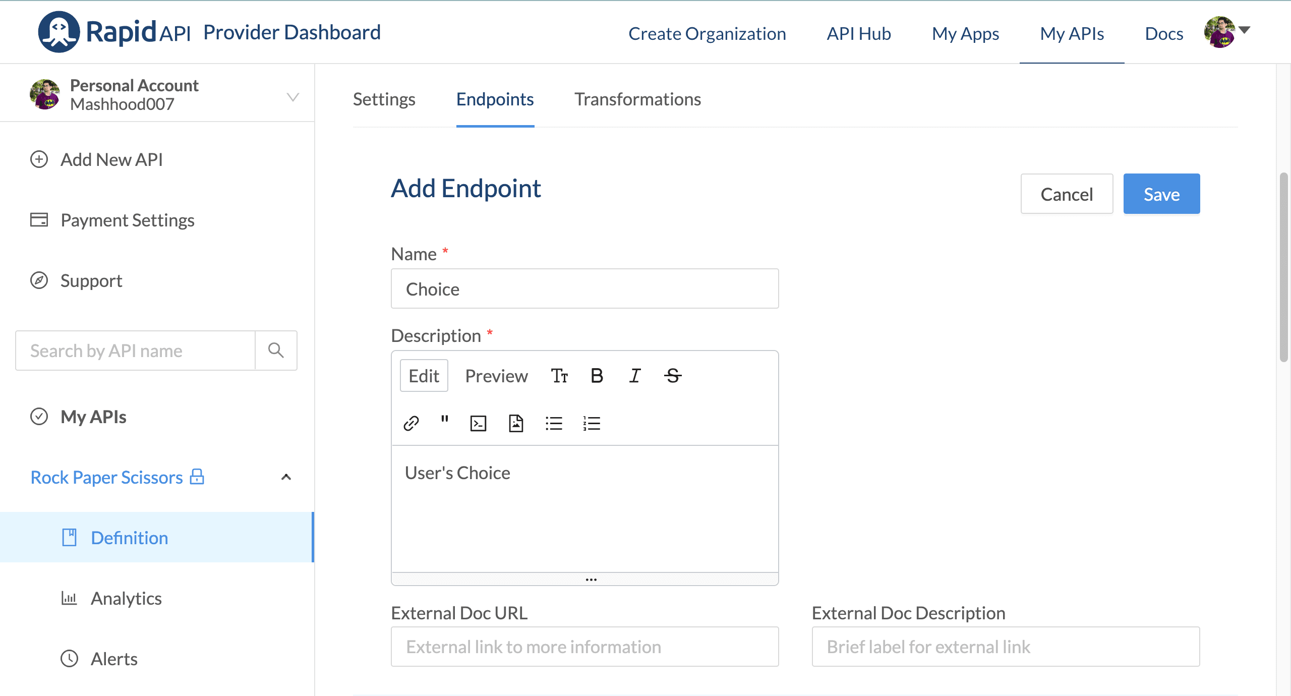 Endpoint details