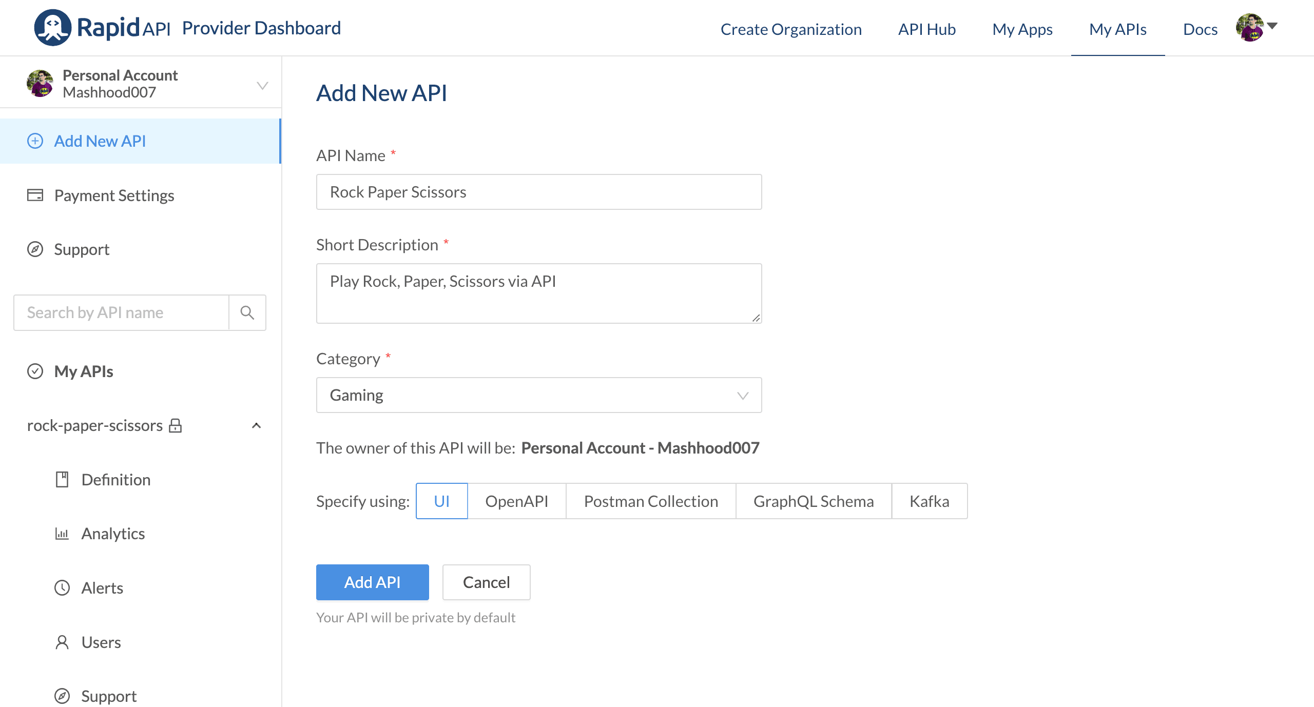 Add New API