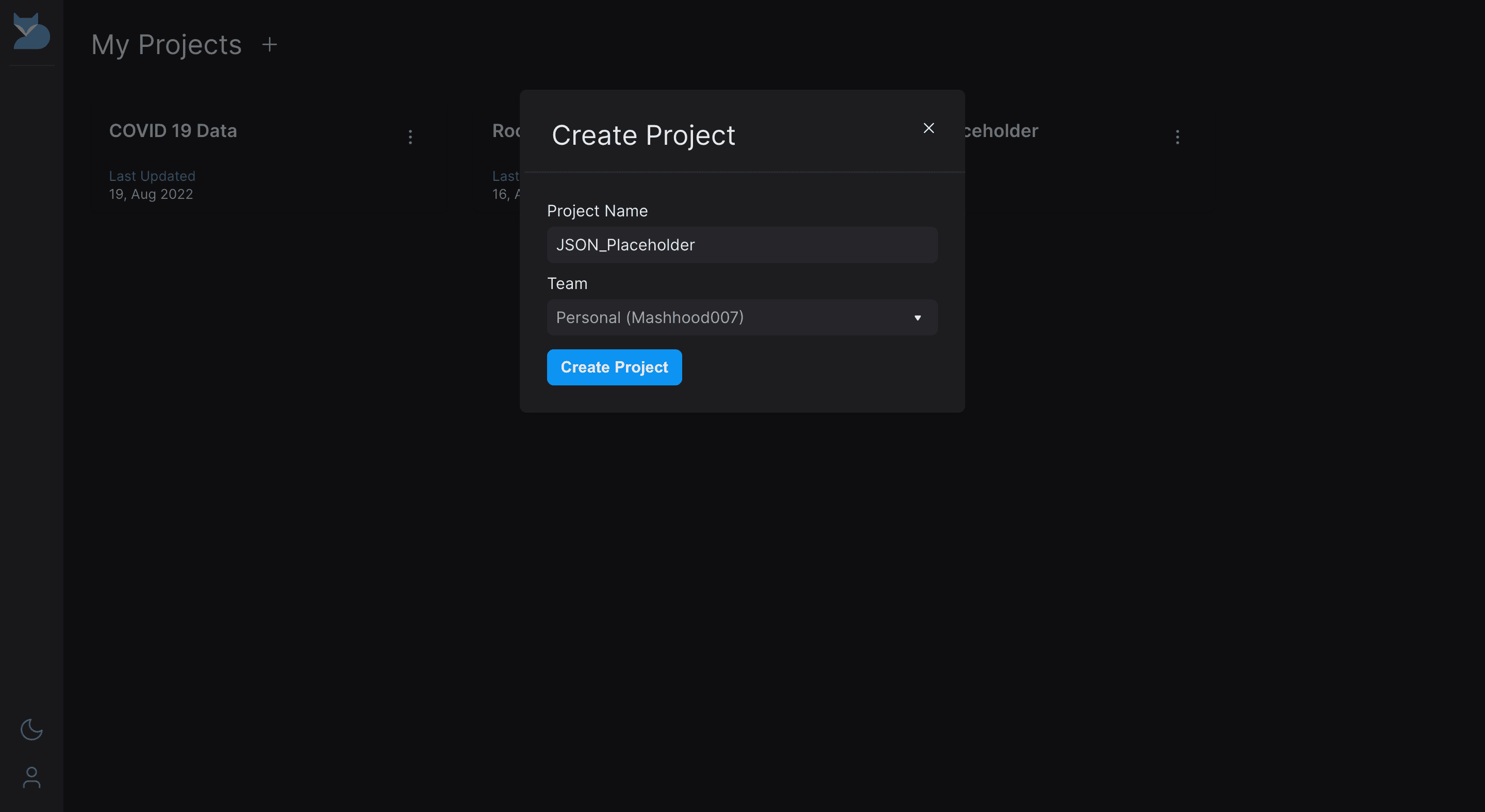 Creating New Project on Paw