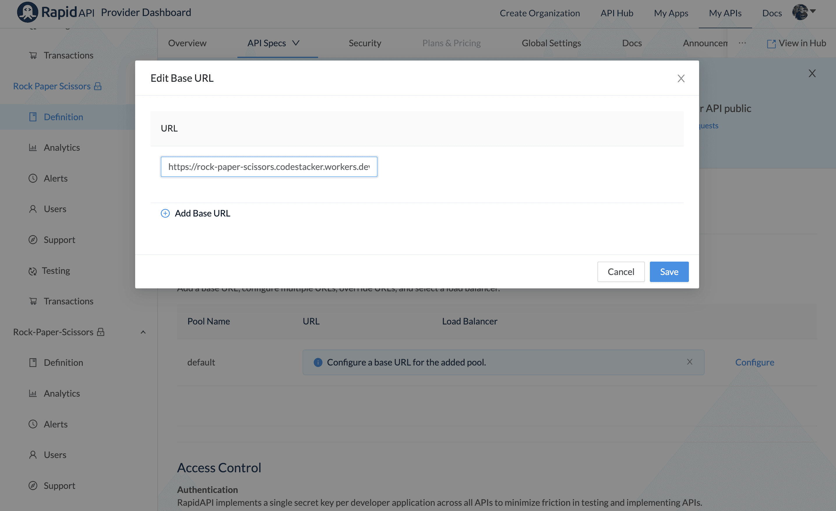 Edit Base URL