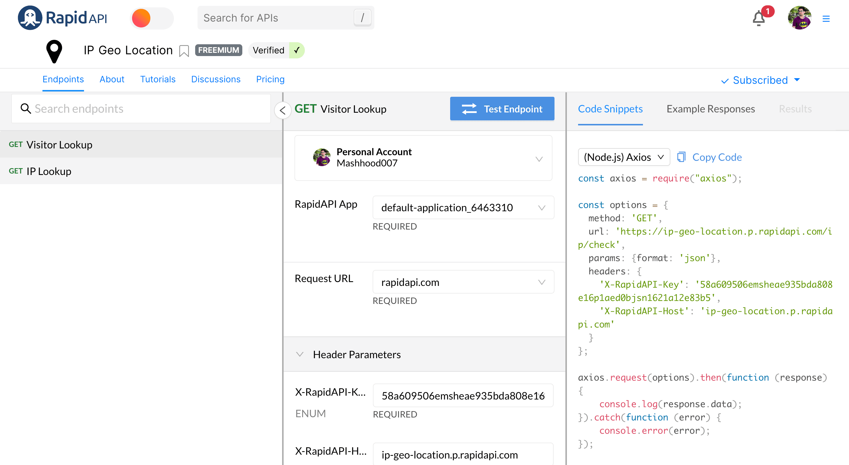 EndPoint for IP Geo Location