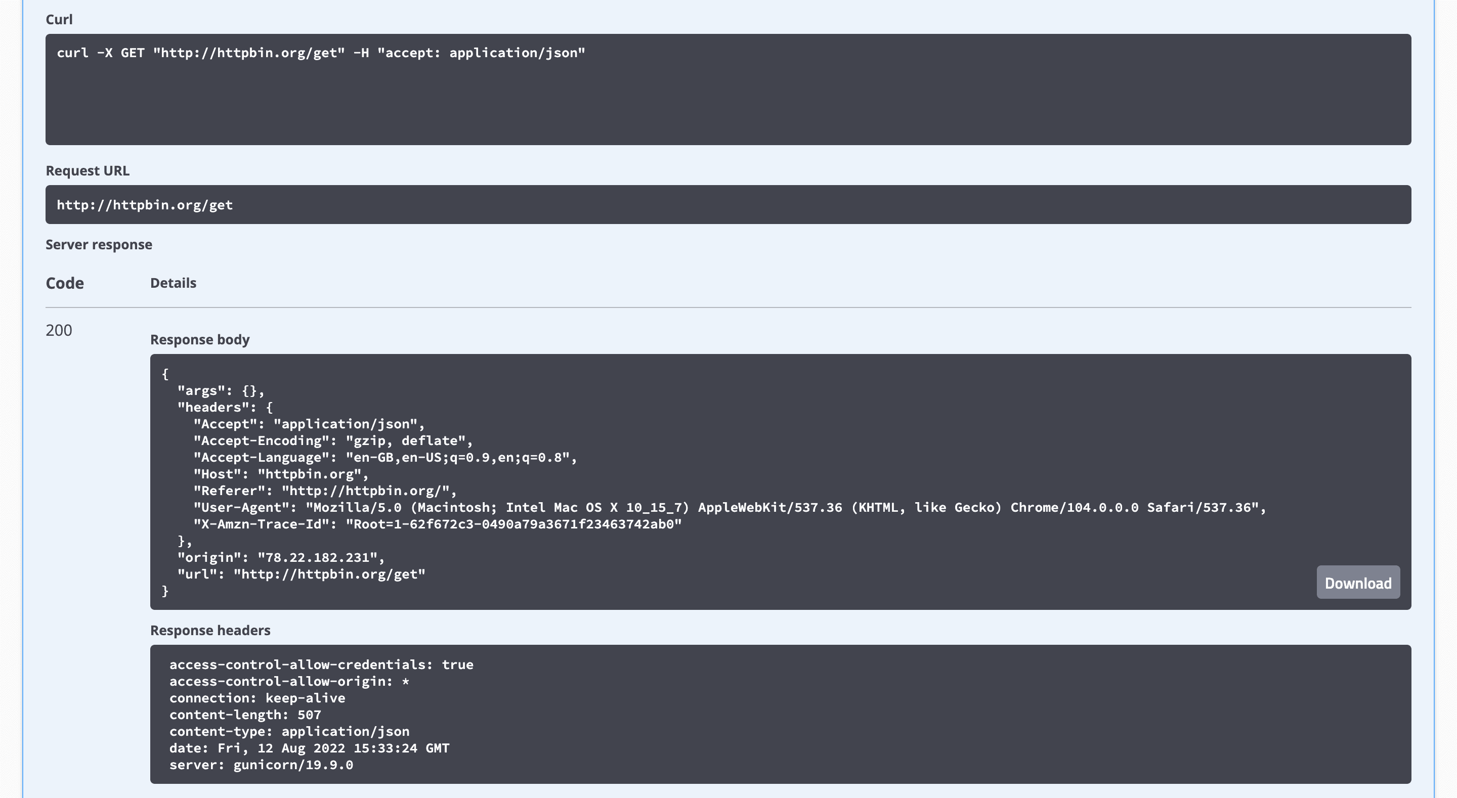 Executing GET Method