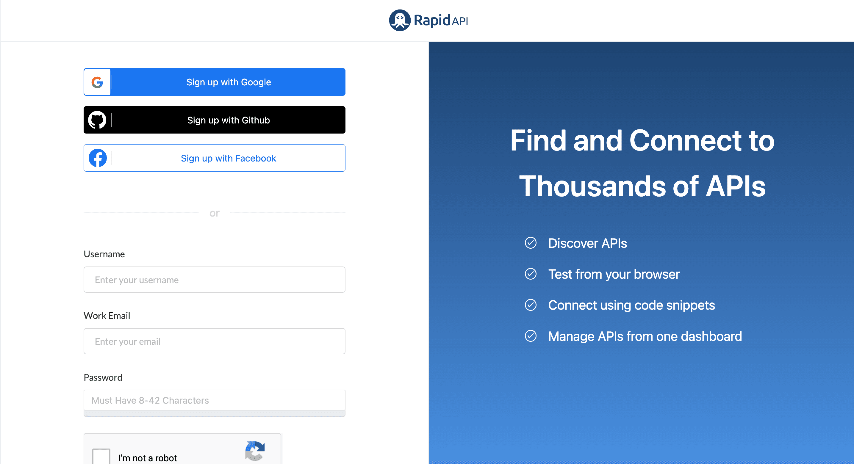 Registering with RapidAPI Hub