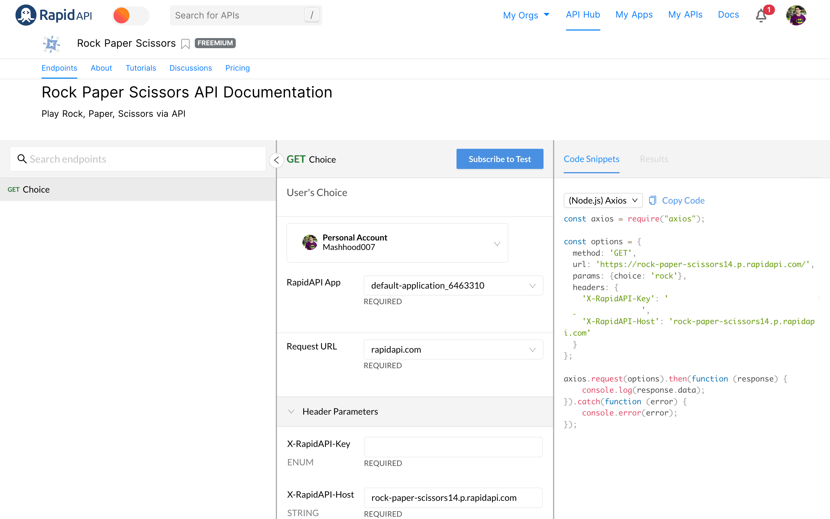 Rock Paper Scissor Documentation