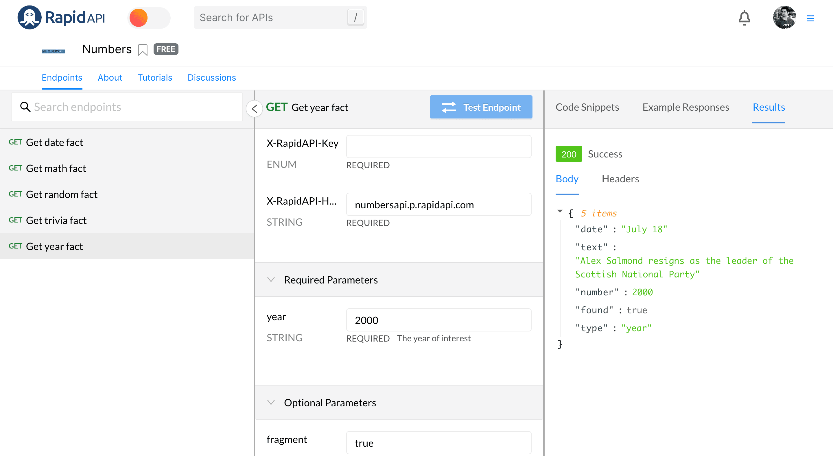 Test Endpoint with New Year