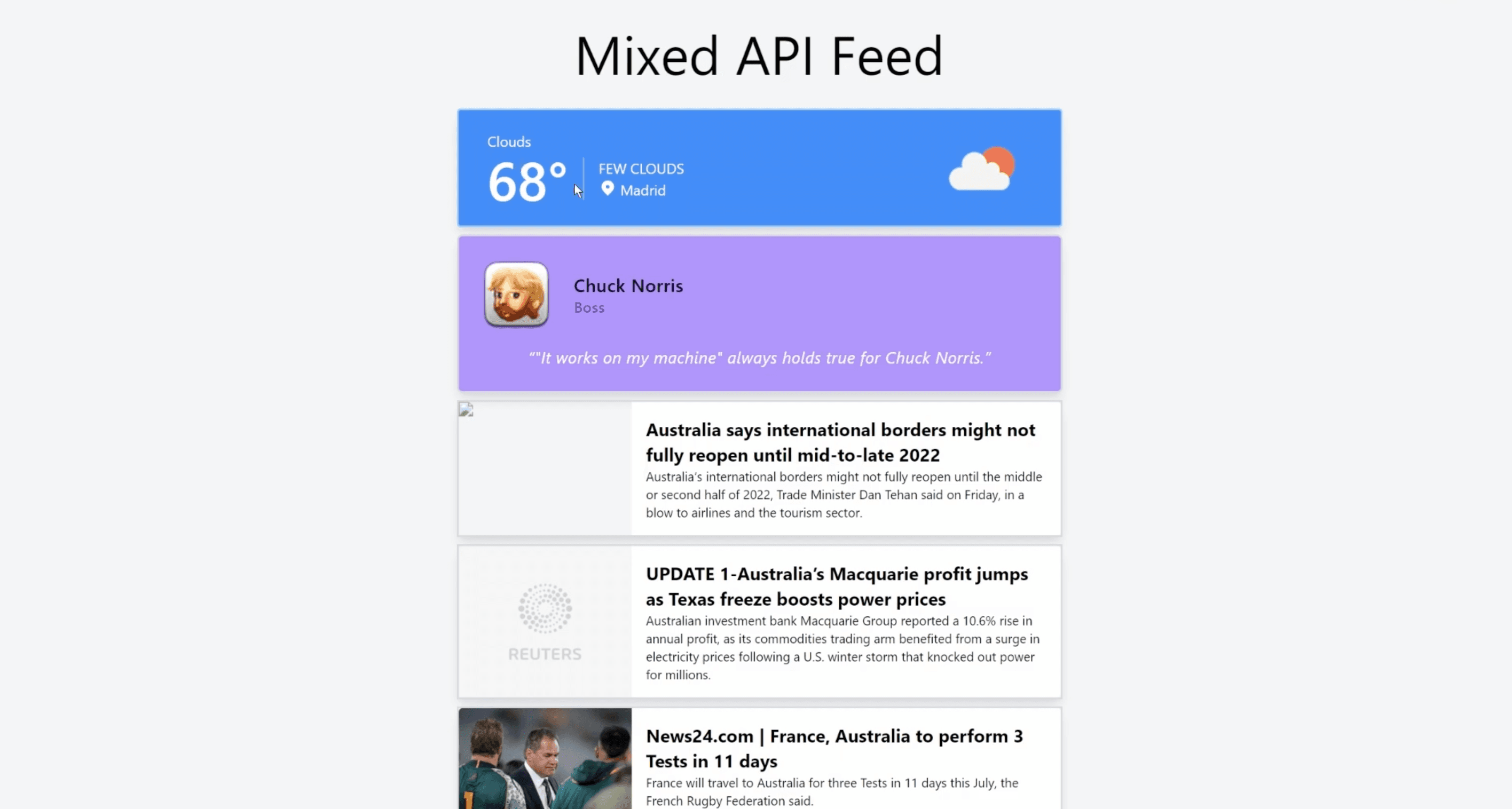 Triple APIs integrated