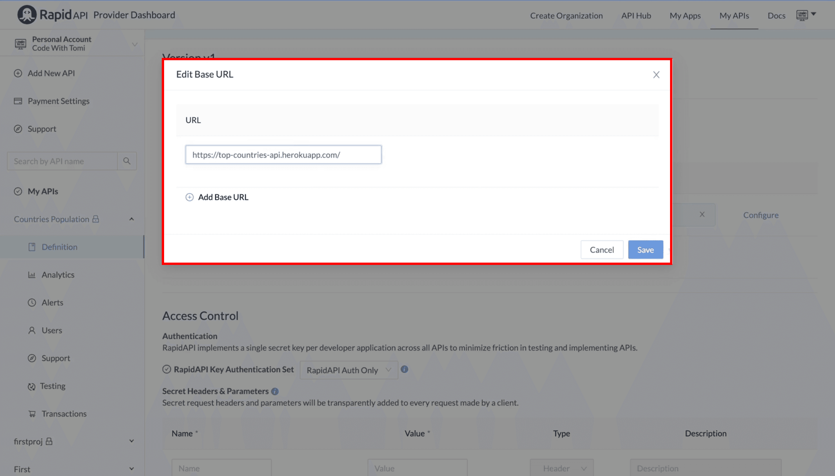 Add Base URL