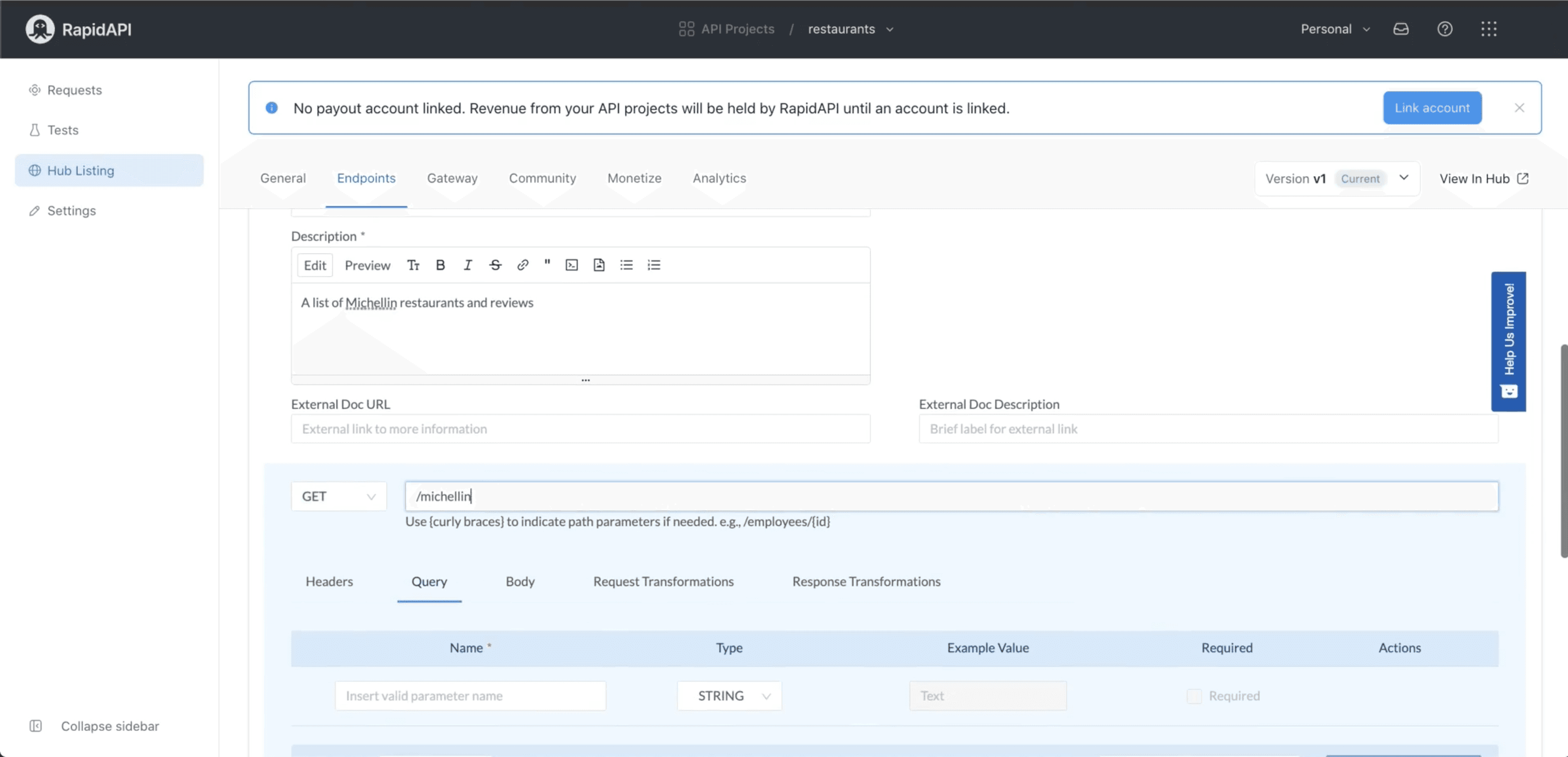Creating Endpoint