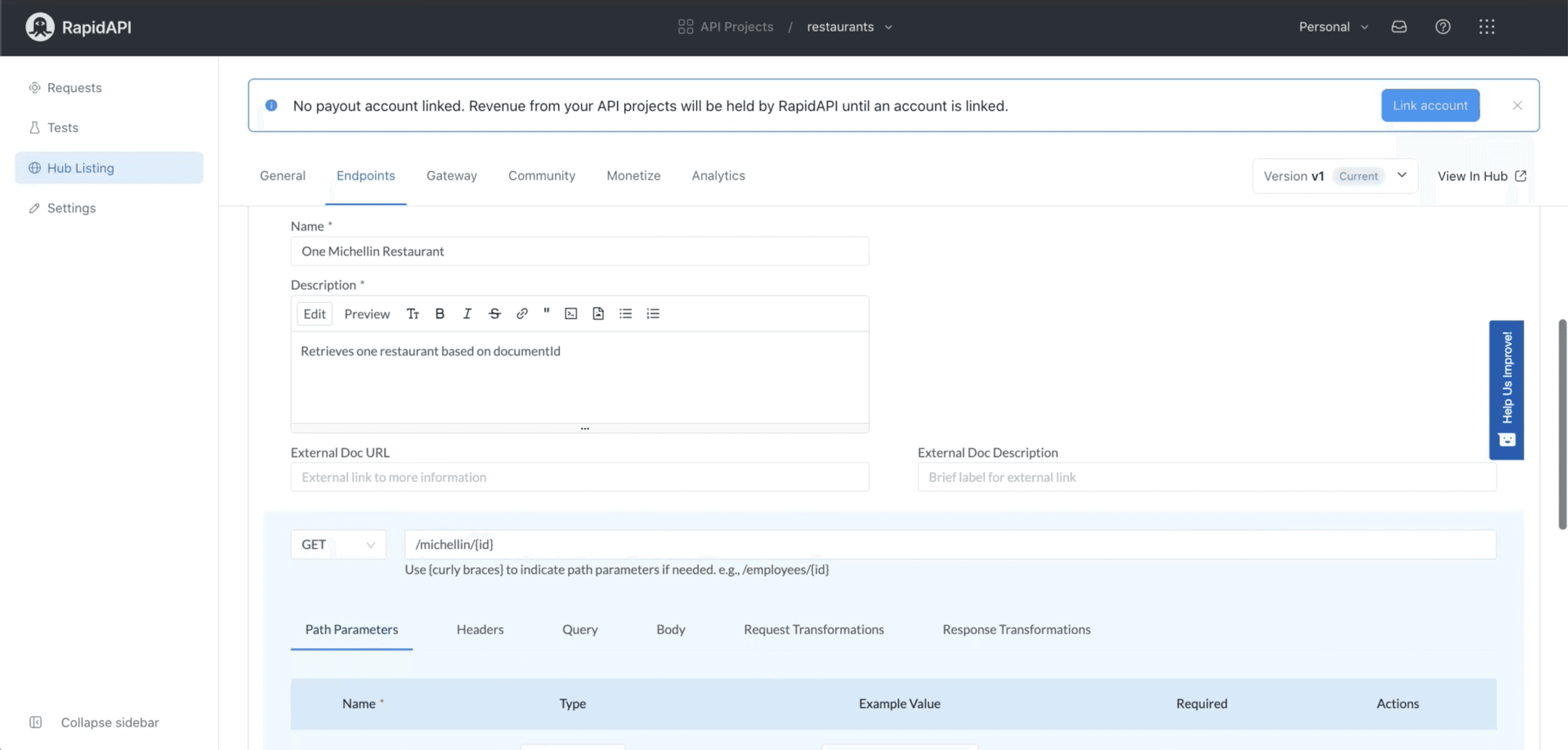 Creating additional Endpoint