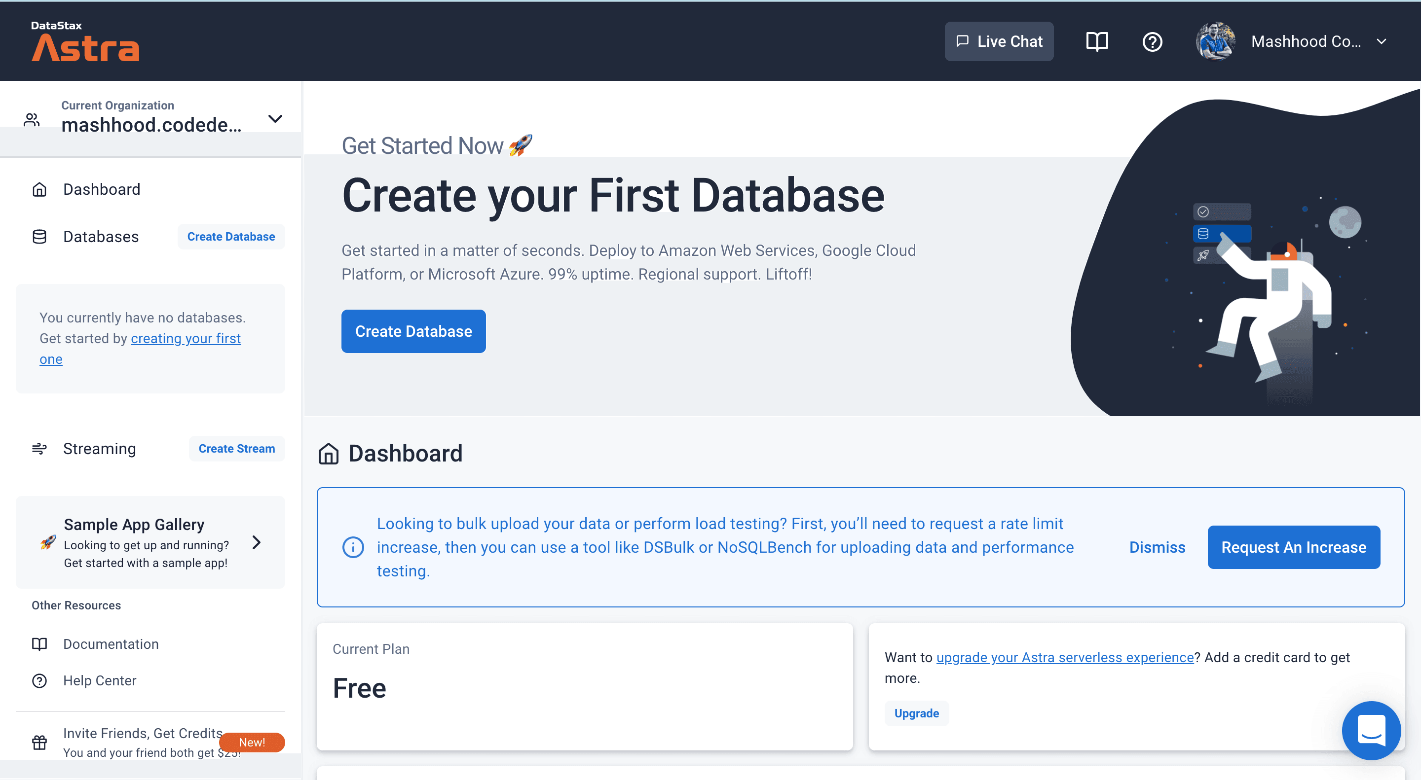 Developing a database on DataStax