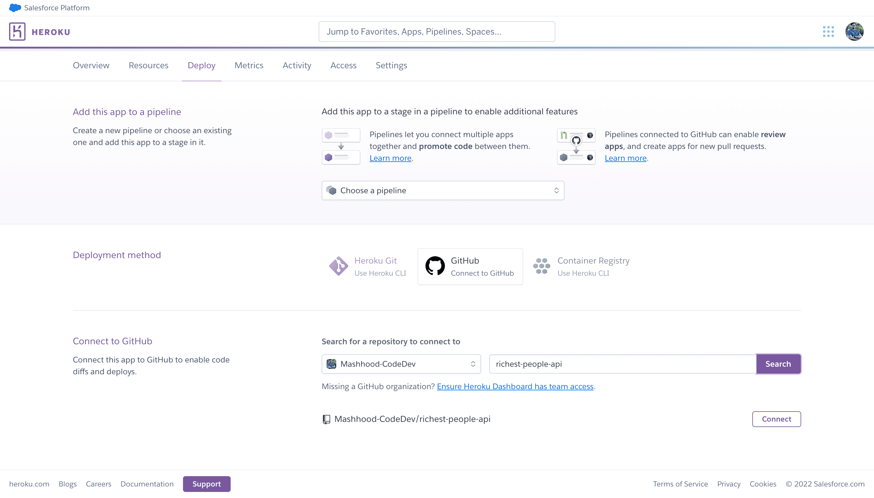 GitHub as deployment method