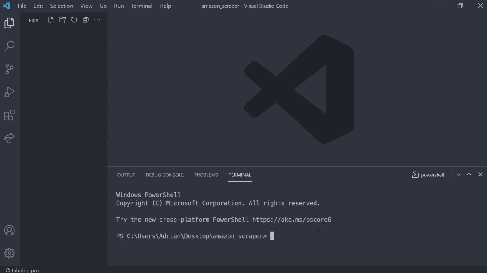 Integrated terminal within VS Code