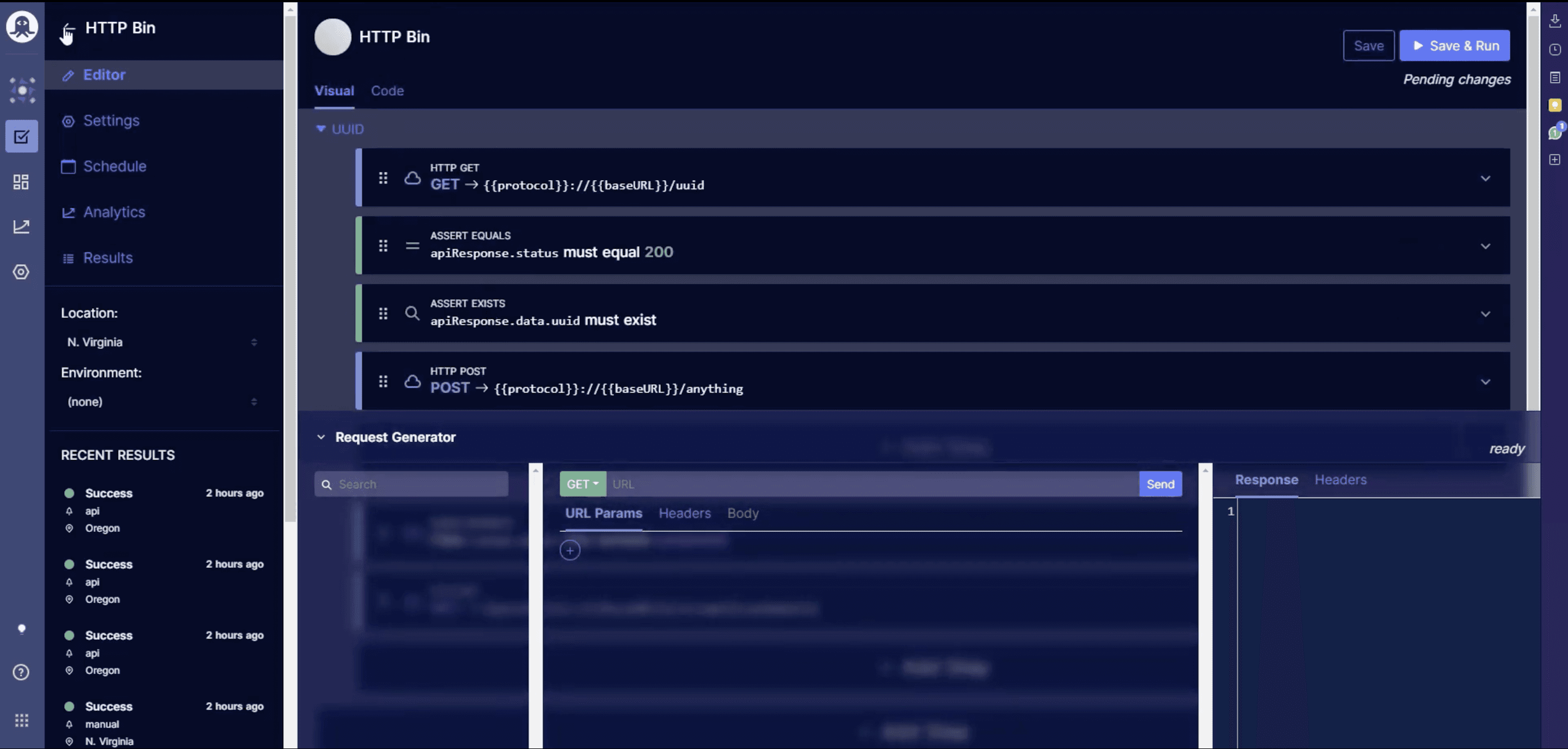 Lists of Steps in Sample API Test