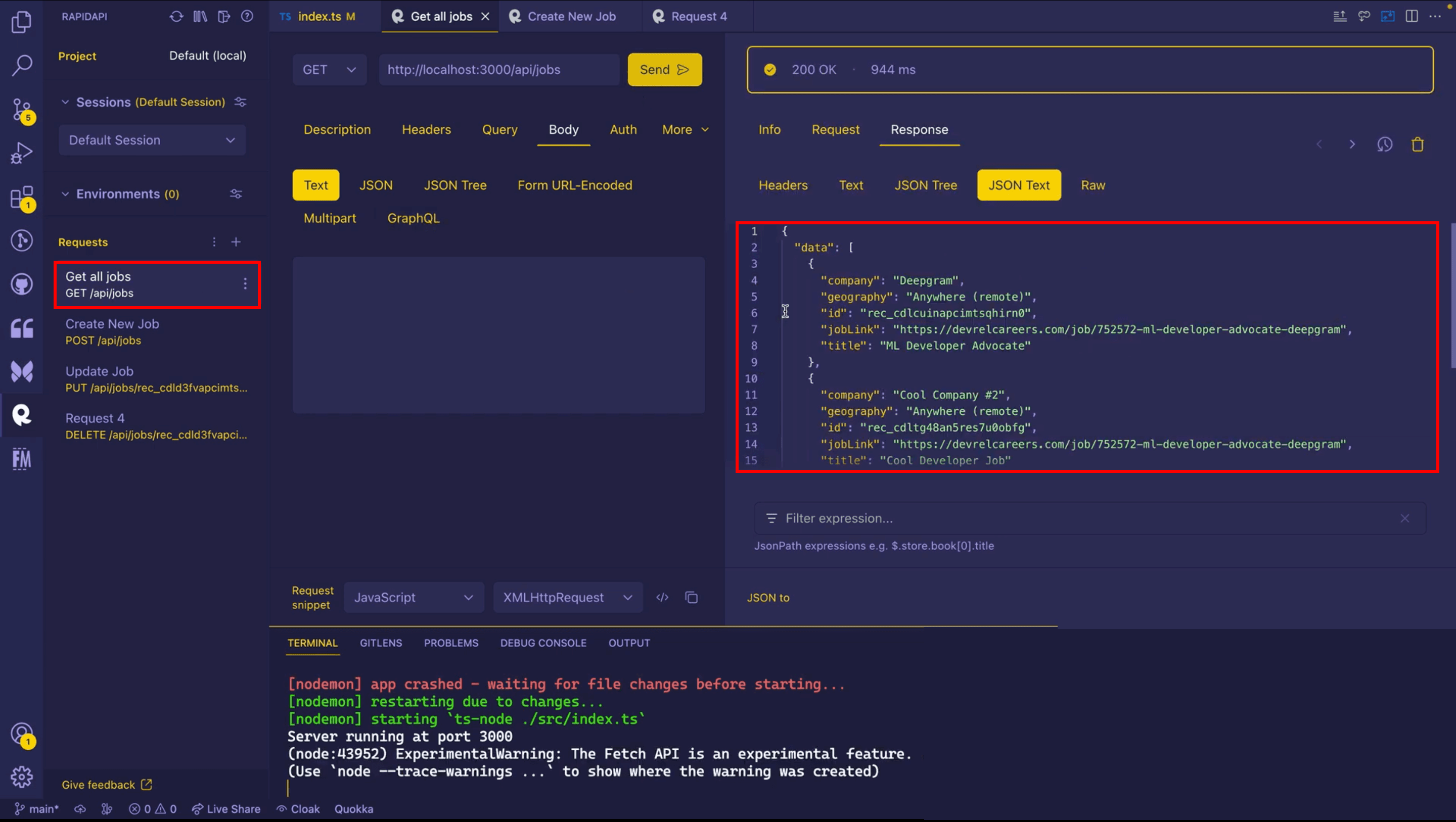 Testing GET Endpoint