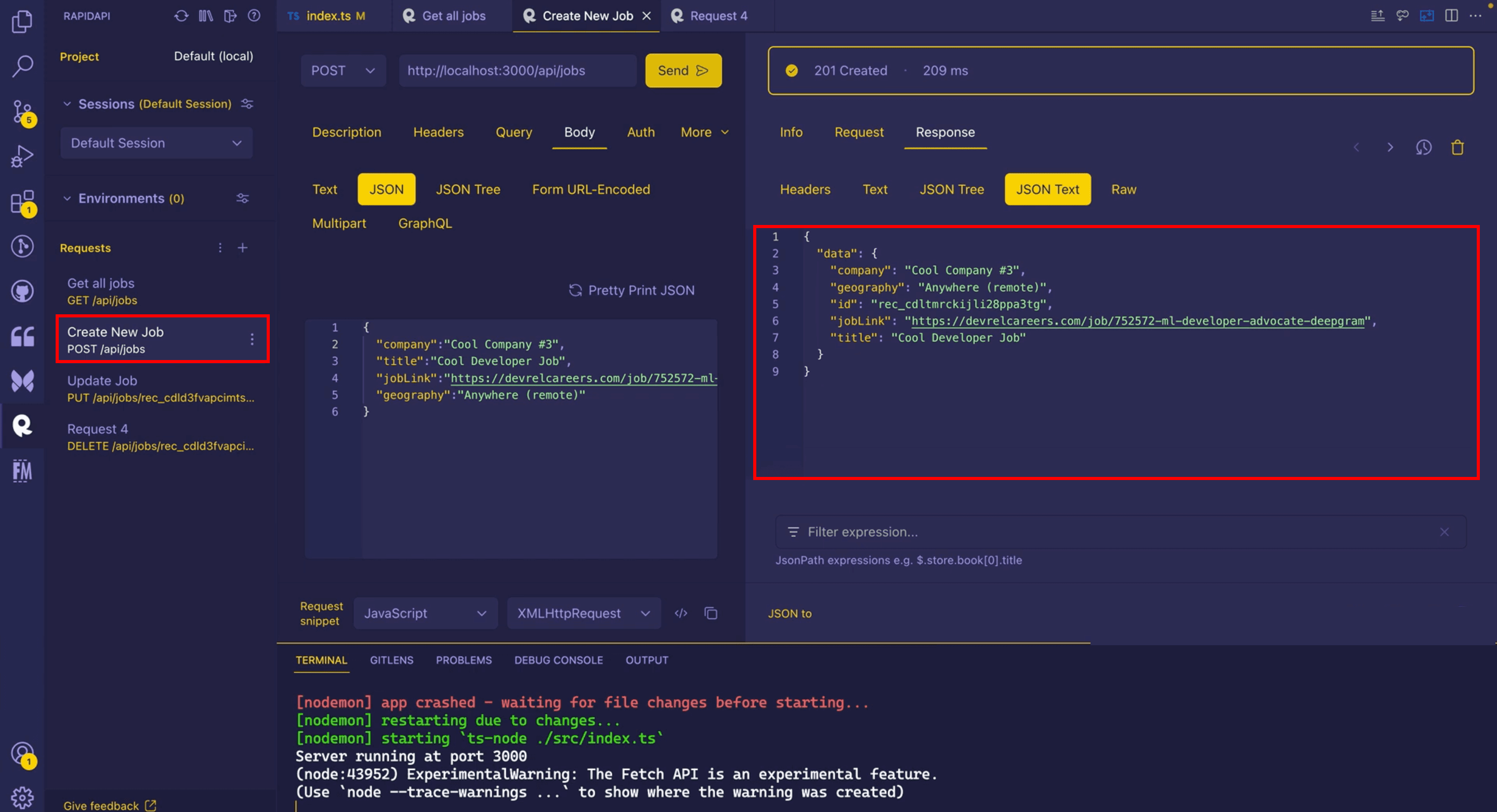 Testing POST Endpoint