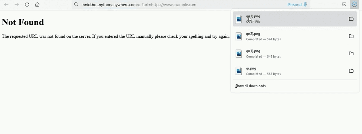 API is auto-downloading QR code images