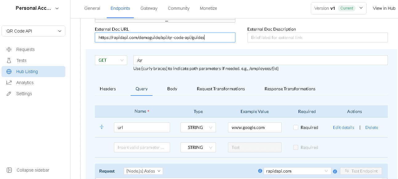 Adding endpoints and query parameters
