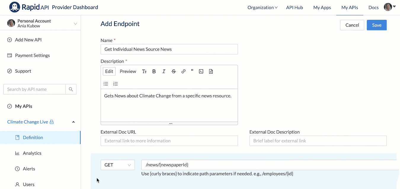 Adding Endpoints