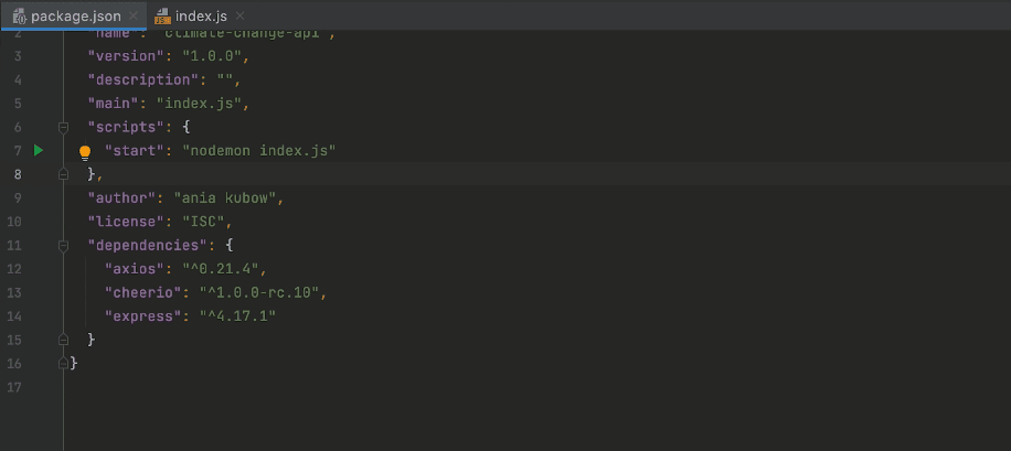 Using nodemon