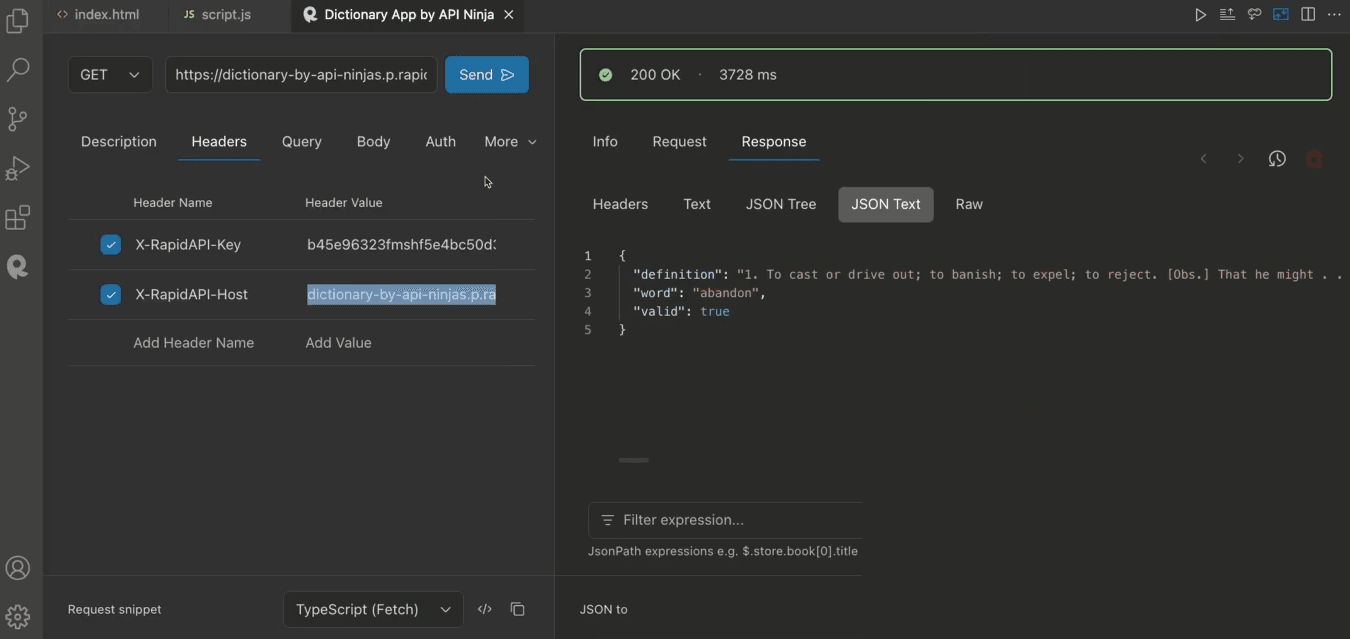 Testing the API