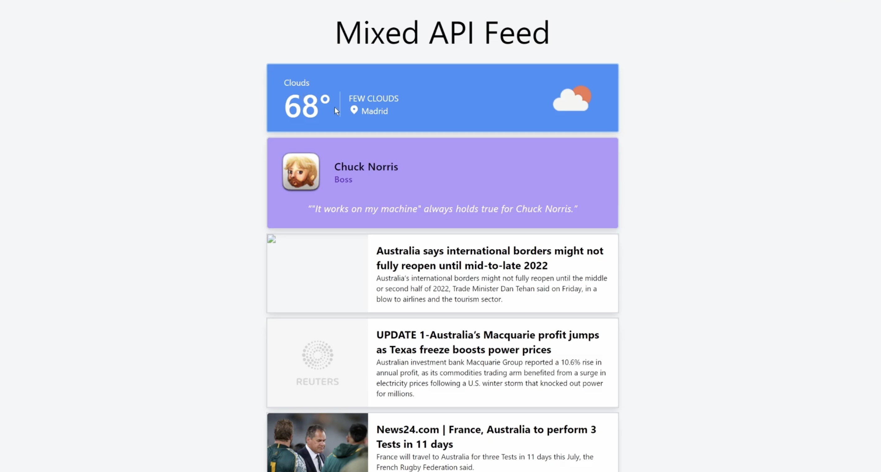 Mixed API Triple