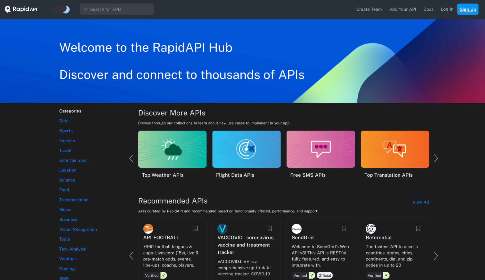 Rapid API Hub