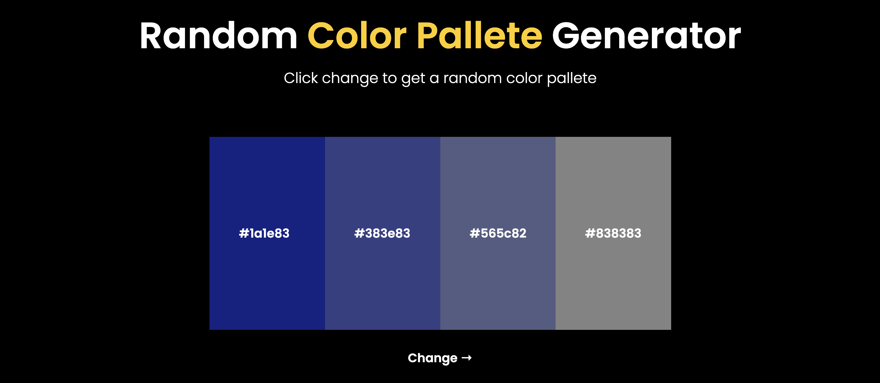 Random Color Palette App
