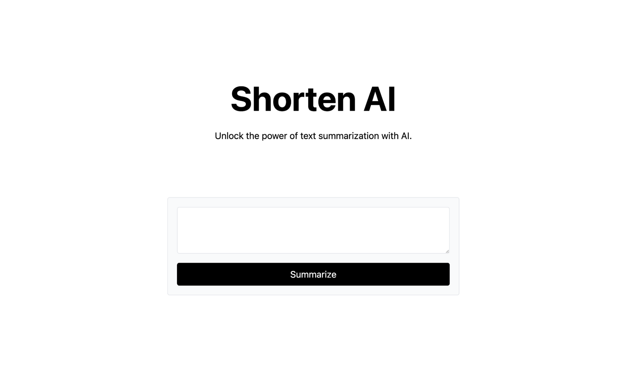 AI Text Shortener App