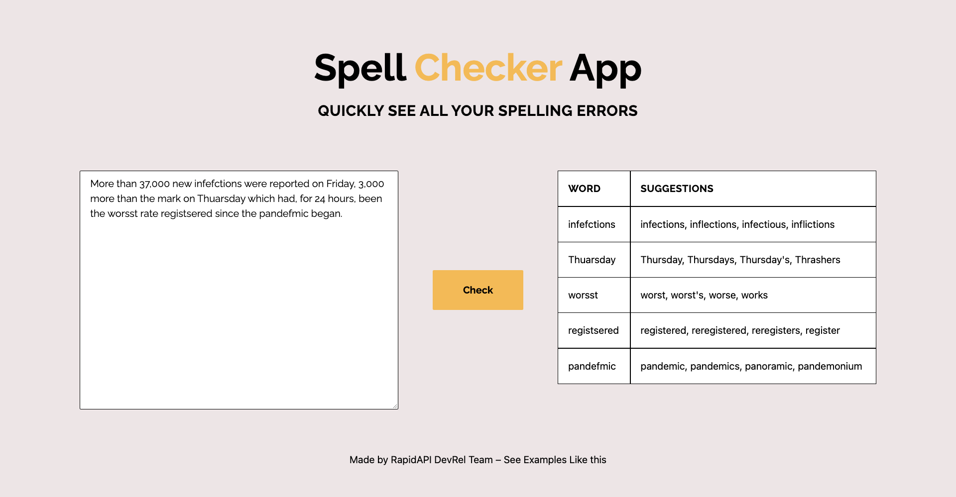 Spell checker app