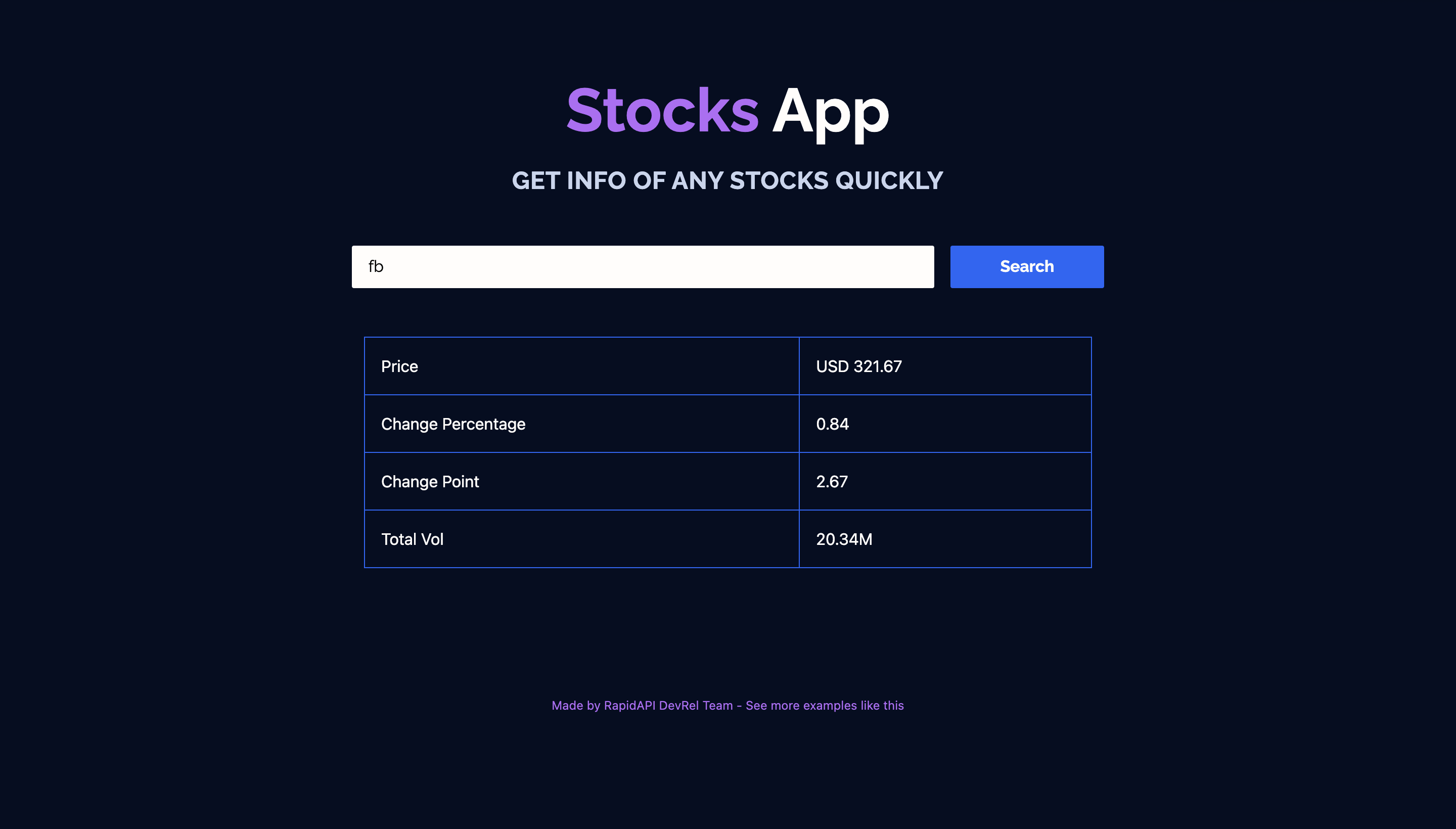 Stocks app