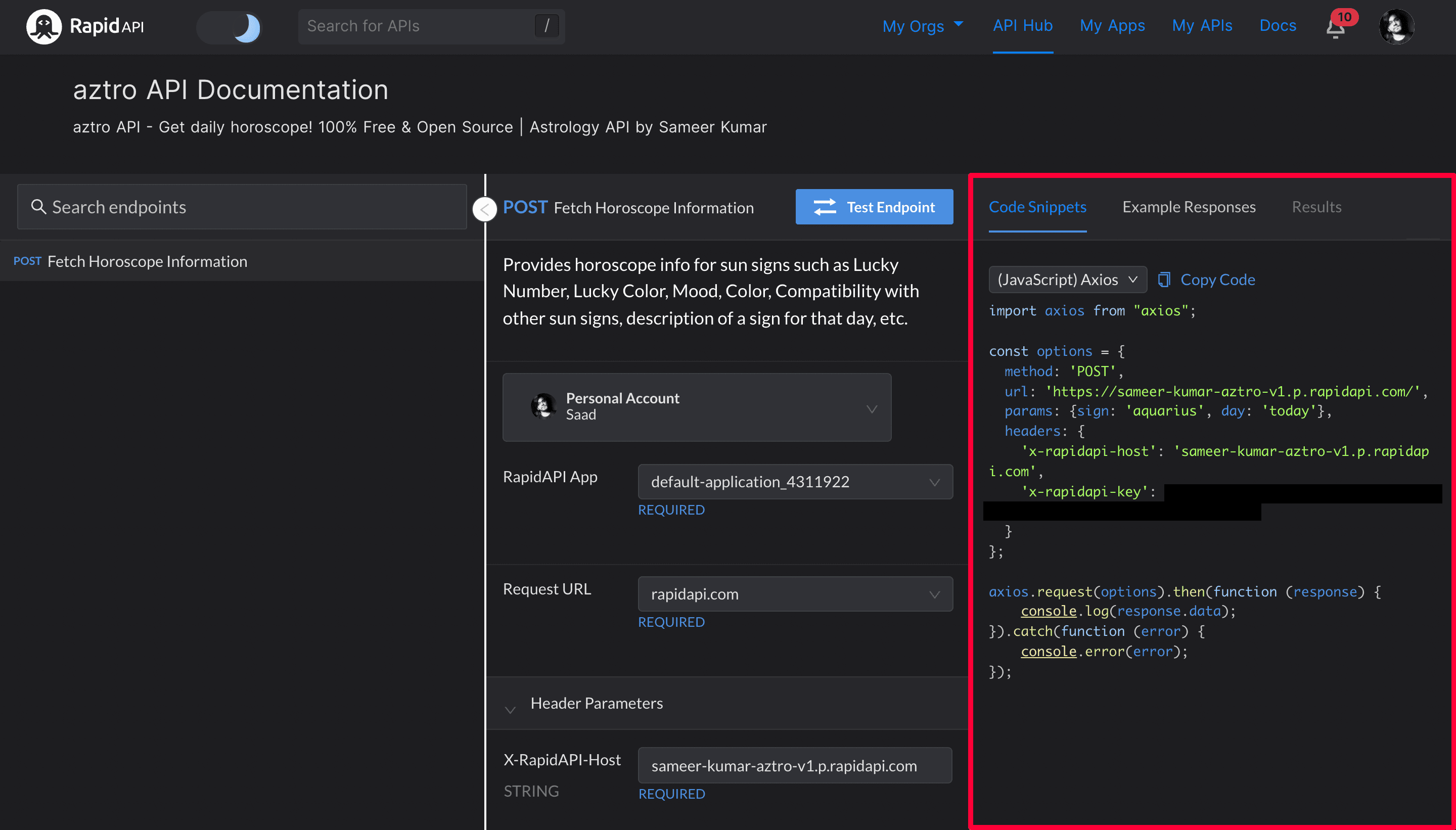 Fetching data using (JavaScript) Axios