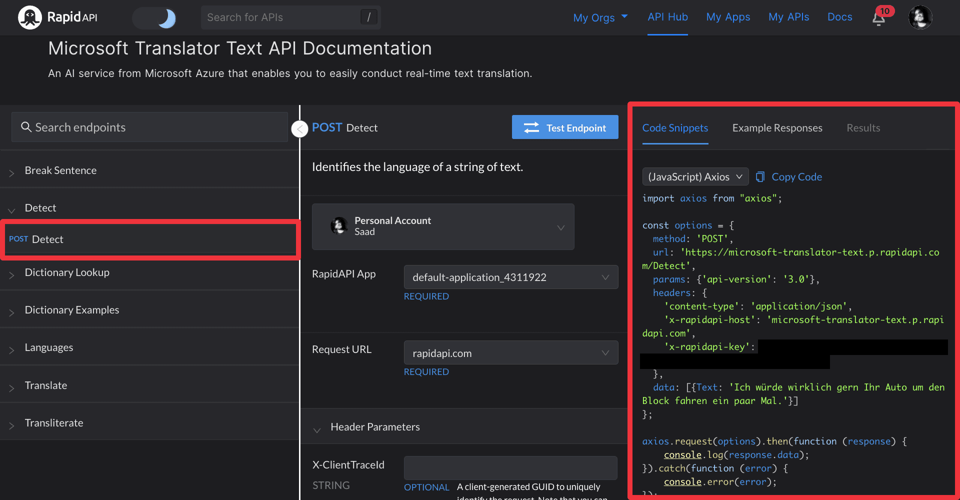 Fetching data using (JavaScript) Axios