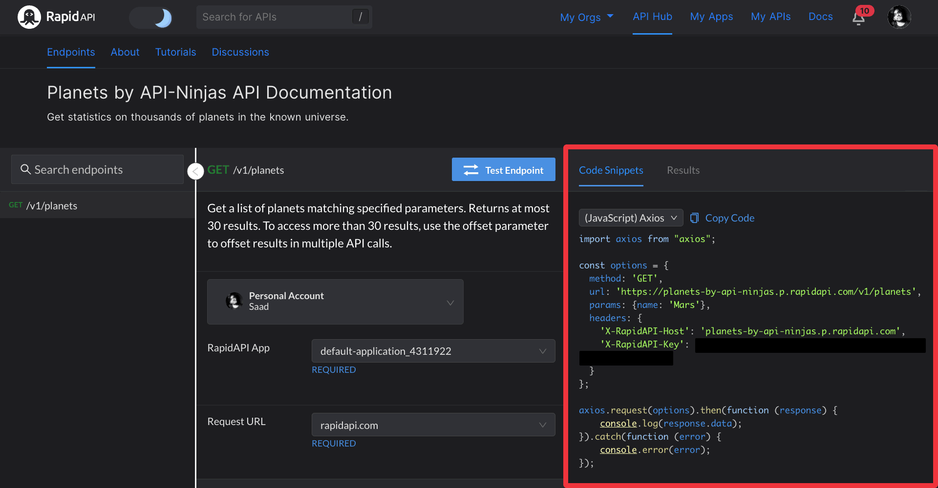 Fetching data using (JavaScript) Axios