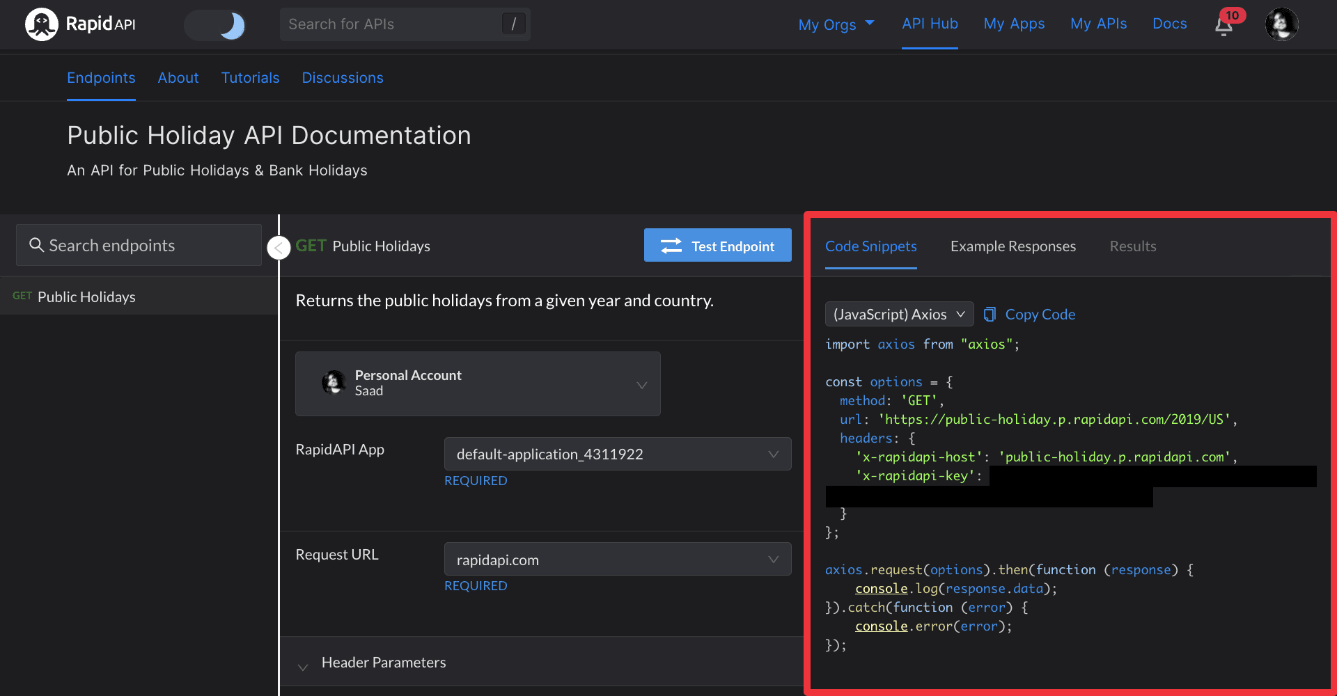 Fetching data using (JavaScript) Axios