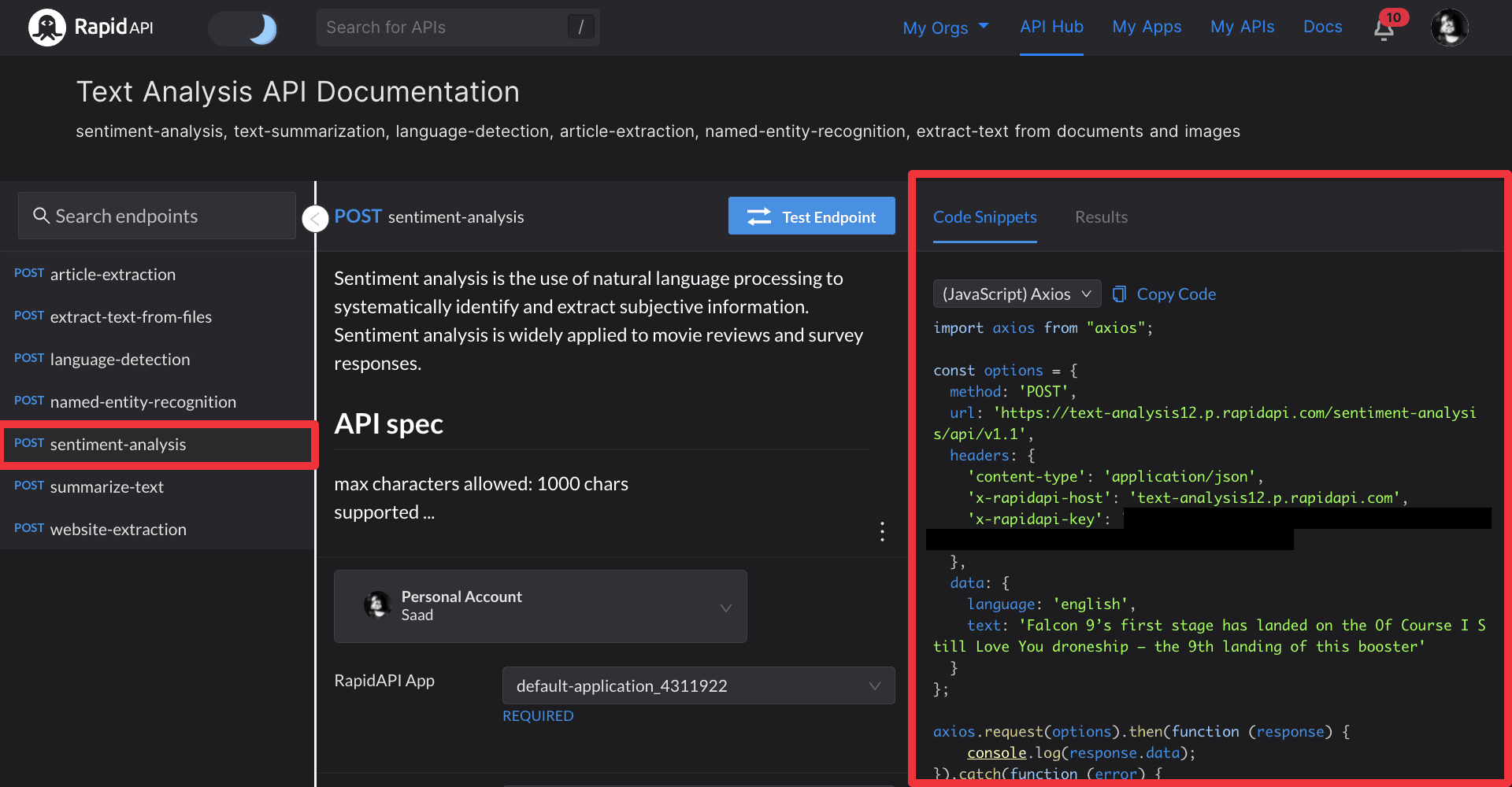 Fetching data using (JavaScript) Axios