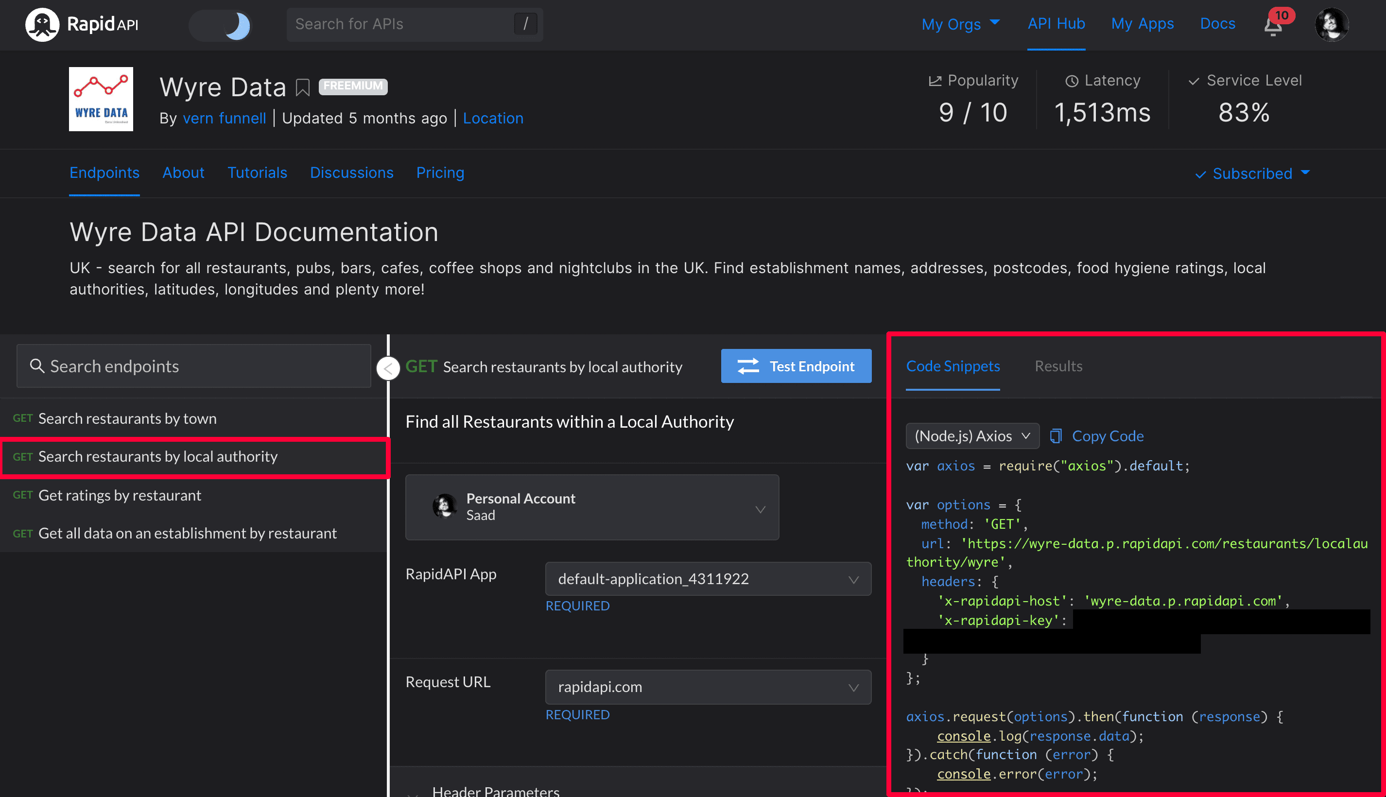 Fetching data using (JavaScript) Axios